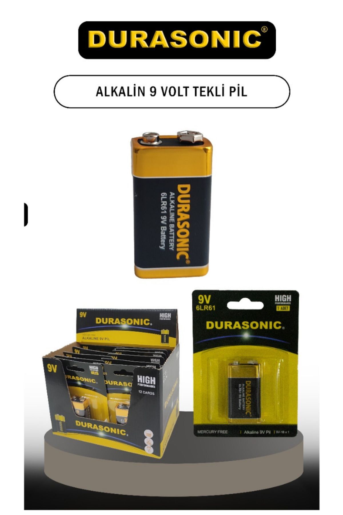 9 volt pil 1 adet