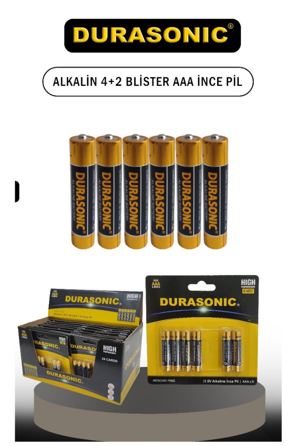 4+2 İnce Kalem Pil (6 adet) AAA Pil Kumanda Pili