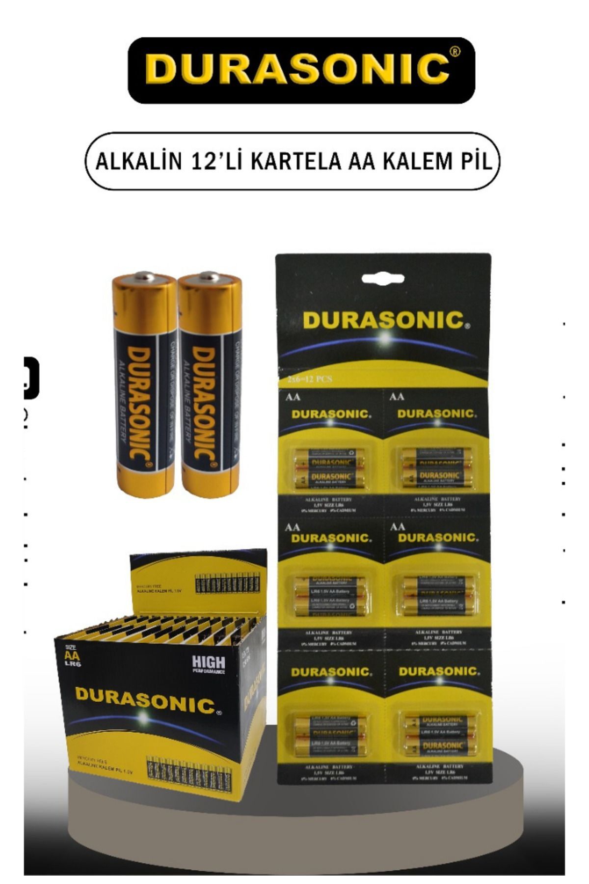 Durasonic Uzun Ömürlü Kaliteli Kalem Pil 12 adet AA Pil