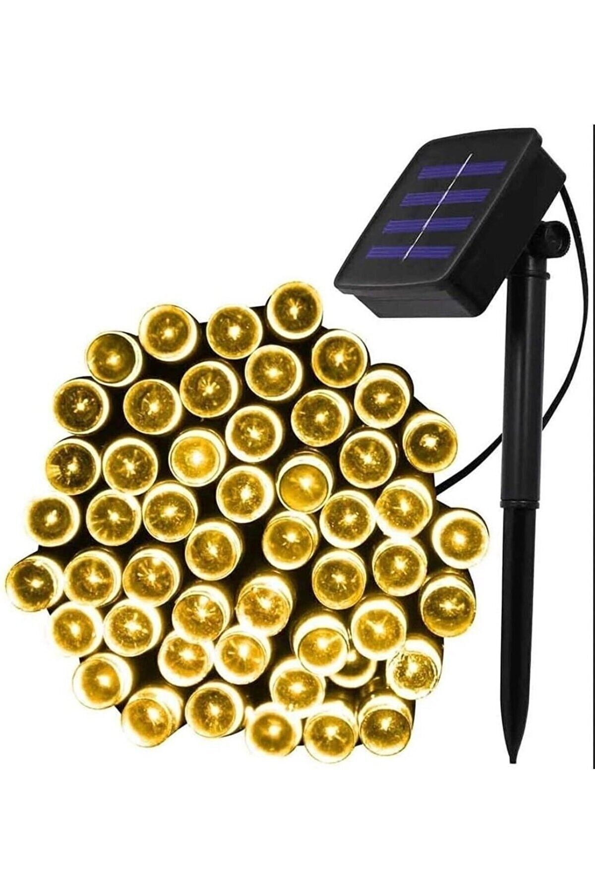 Solar Güneş Enerjili Dış Mekan Bahçe 8 Modlu 12 Metre 100 Led Gün Işığı Aydınlatma