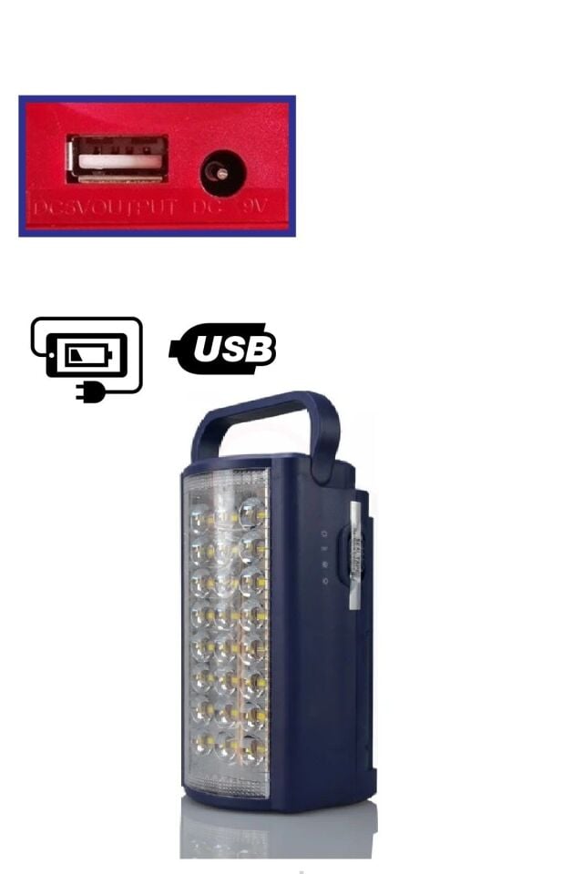 24 Led Ultra Güçlü Şarjlı Işıldak Powerbank El Feneri Kamp Masa Kafa Avcı Piknik Çadır Lambası