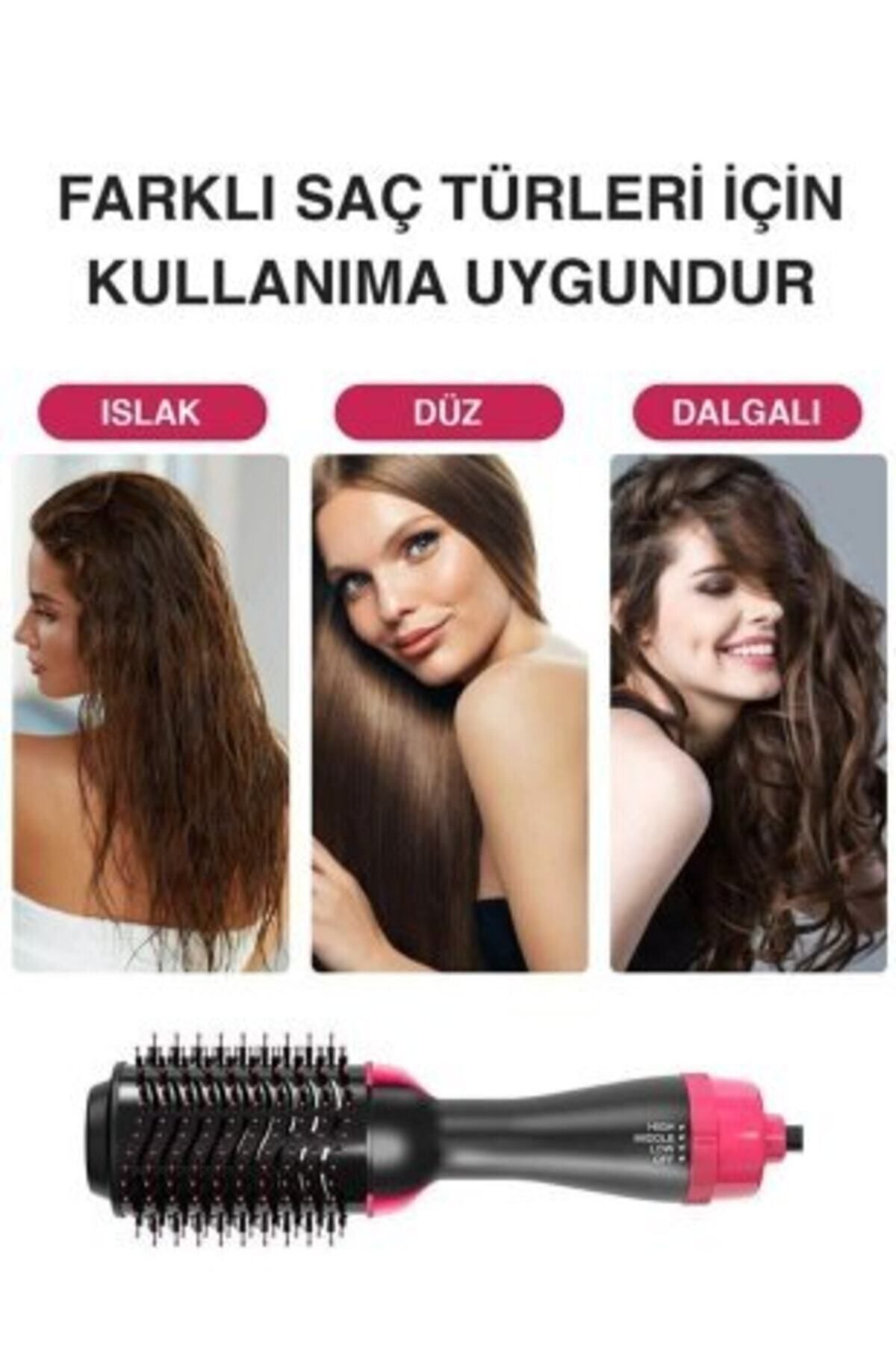 1200 W Hava Üflemeli Saç Şekillendirici Düzleştirici Fön Tarağı Saç Kurutma