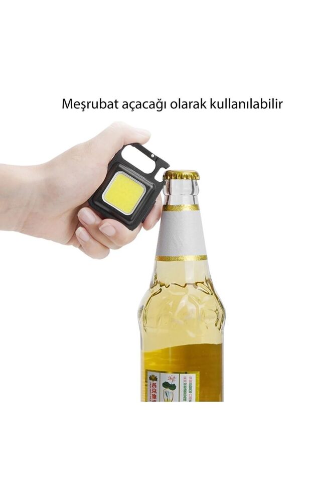 Metal Kasa Şarj Edilebilir Led, Anahtarlık El Feneri, Mıknatıslı, Kamp Aydınlatma 800mah