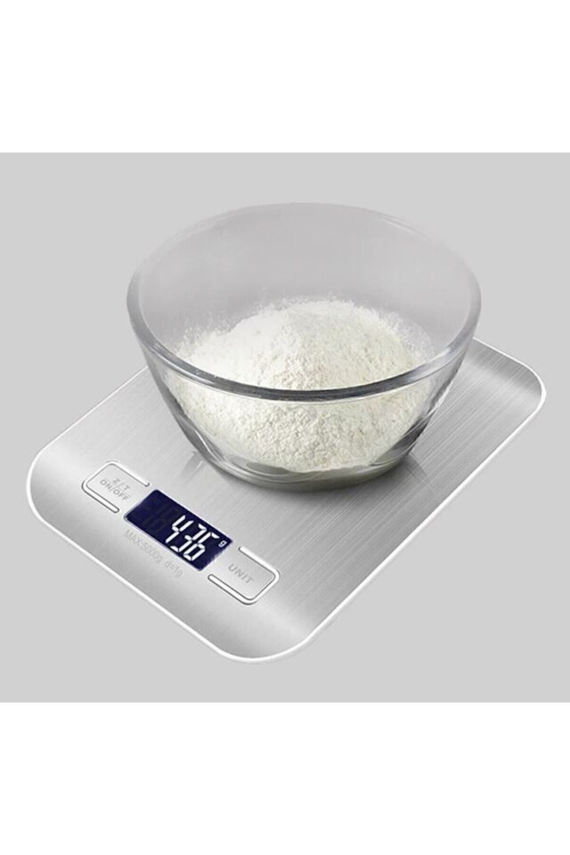 Lüx Dijital Mutfak Terazisi 5 Kg 1 gr Hassas Paslanmaz Çelik Pil Hediyeli