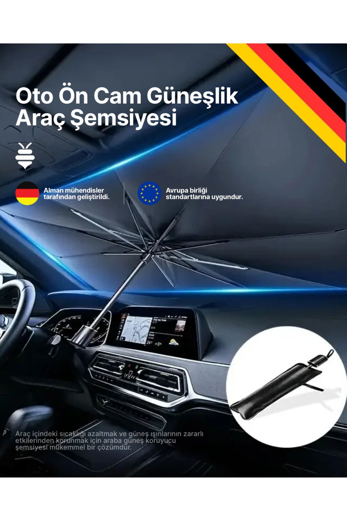 Araba Güneş Gölge Koruyucu Yenilenmiş Yansıtma Teknoloji Şemsiye Oto Ön Cam Güneşlik Araç Şemsiyesi