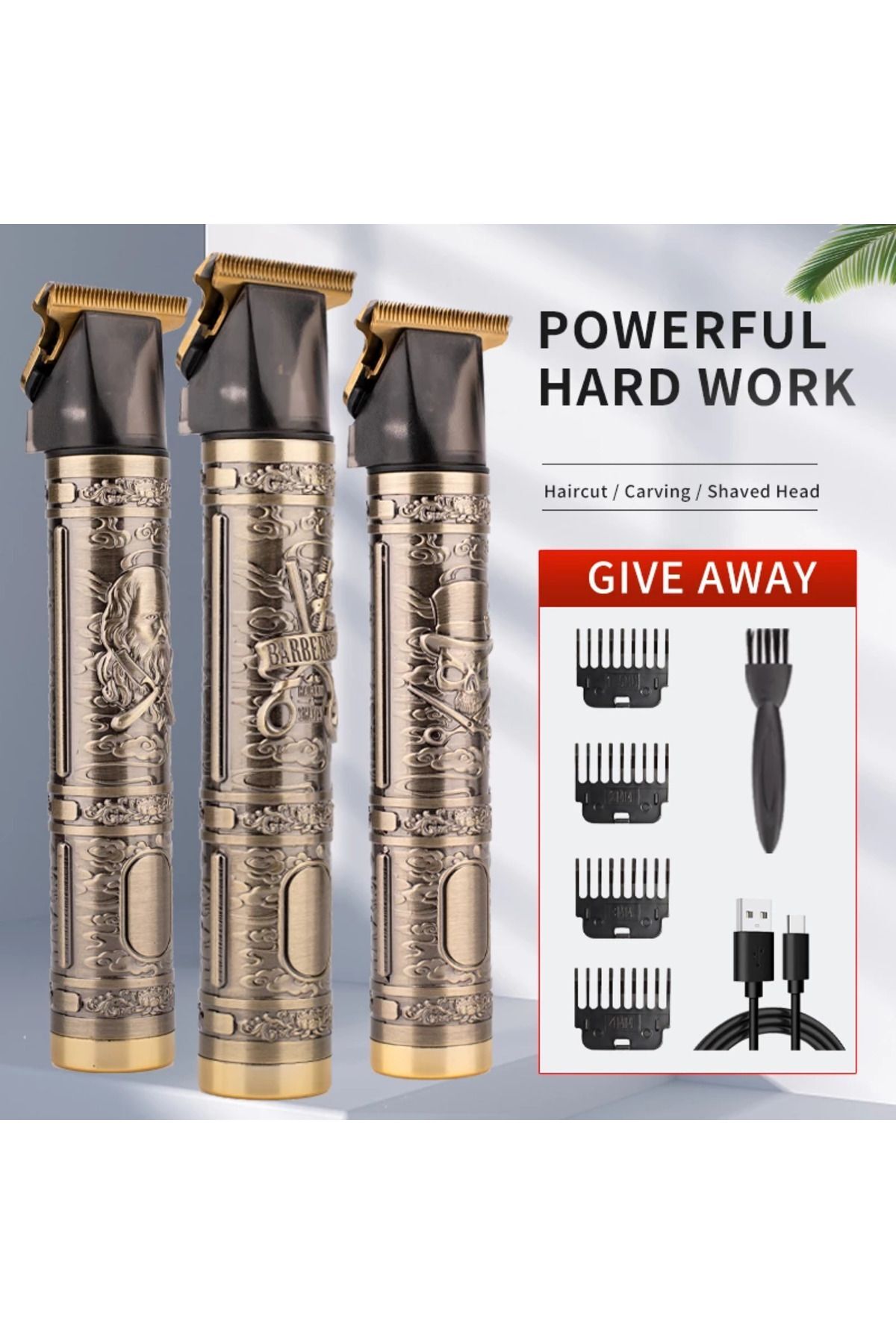 Professıonal Şarjlı Pili Değiştirilebilir Tıraş Makinesi Saç Sakal Ense Çizim Epilasyon