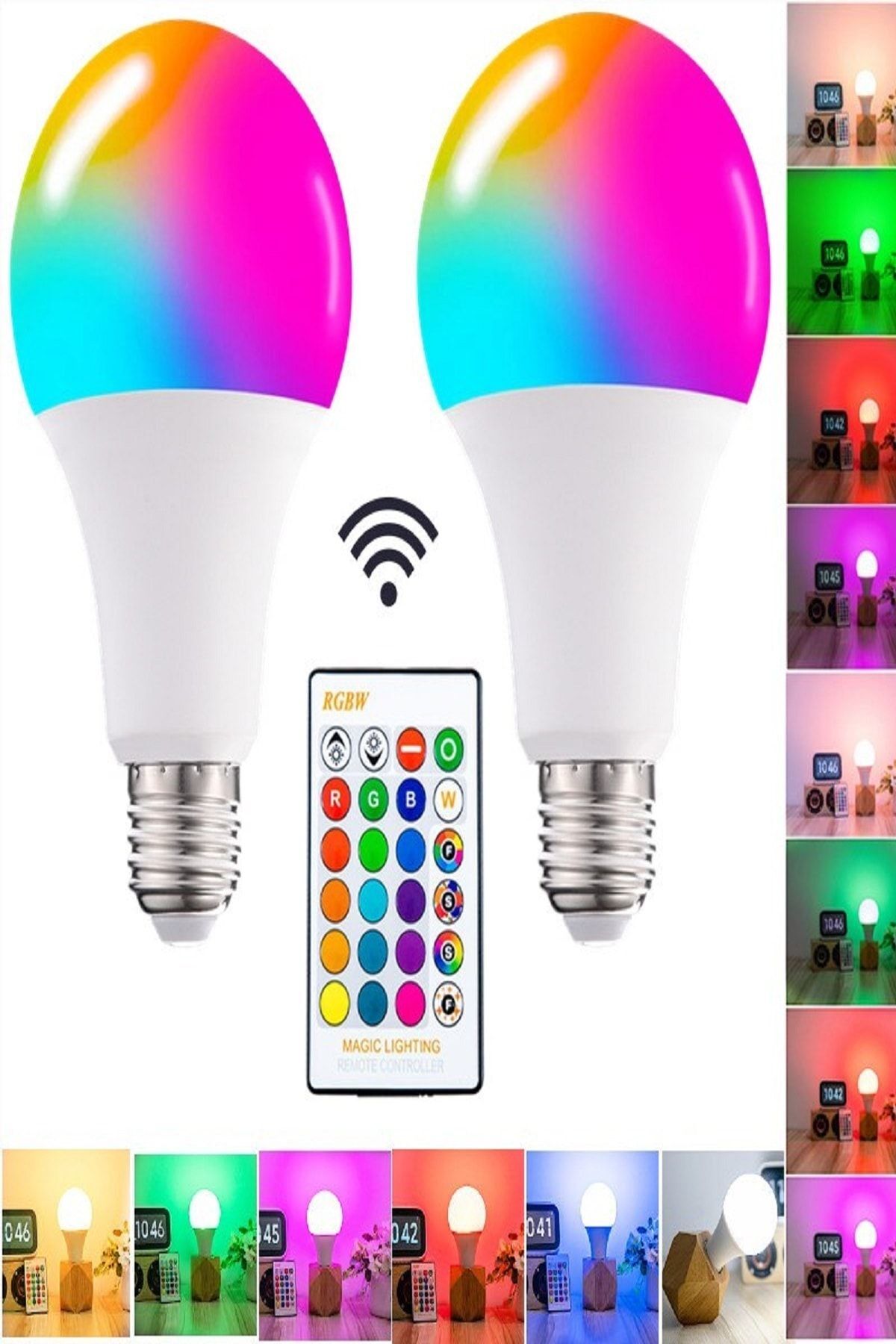 Calido Rgb 10 Wat Led Uzaktan Kumandalı Renkli Foksiyonlu Renkli Ampul Lümen E27 Duy Işık