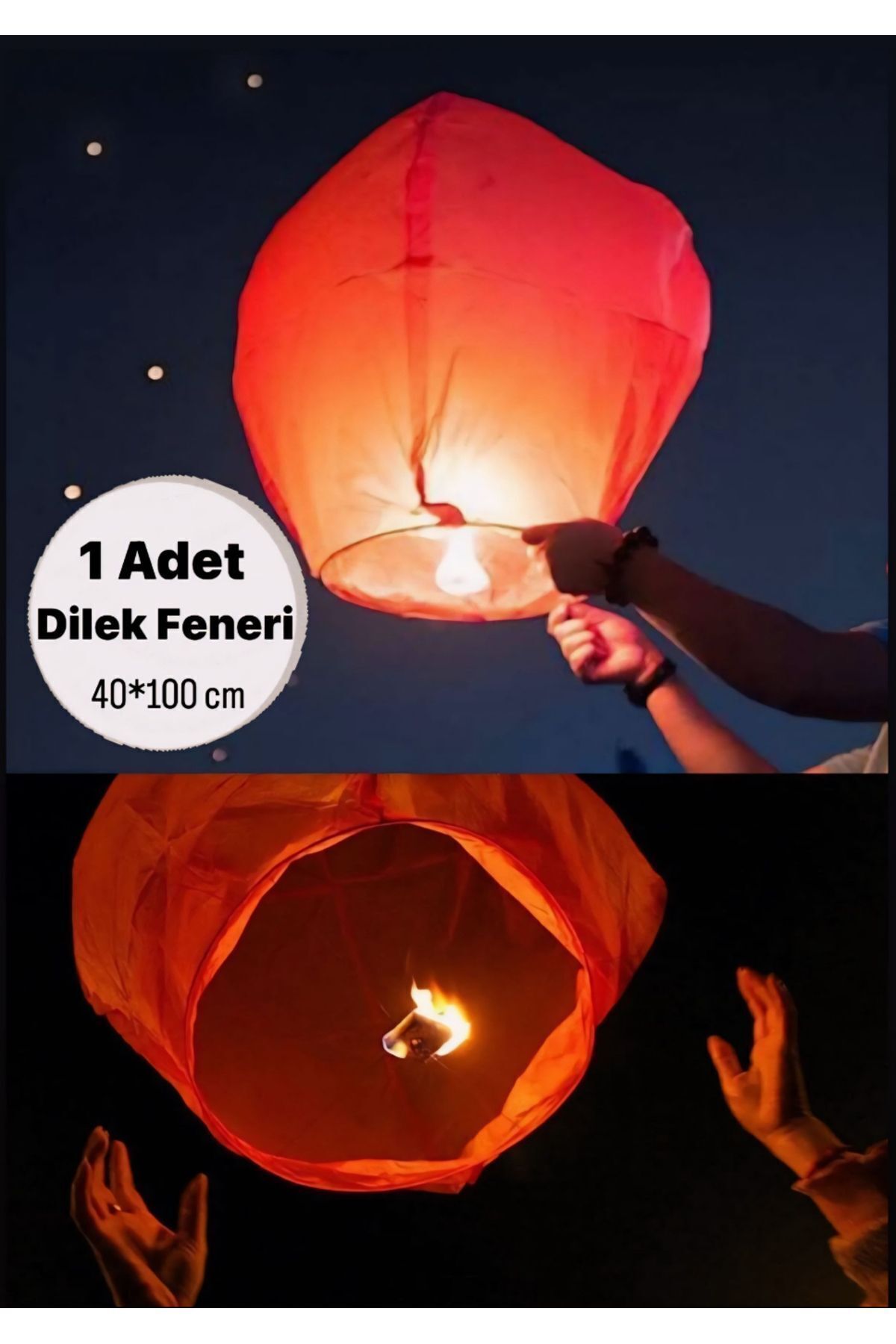 1 Adet Dilek Feneri /Düğün,Nişan Özel Gün İçin Kolay Açılabilen Mumlu Gece Gökyüzü Uçan Dilek Balonu