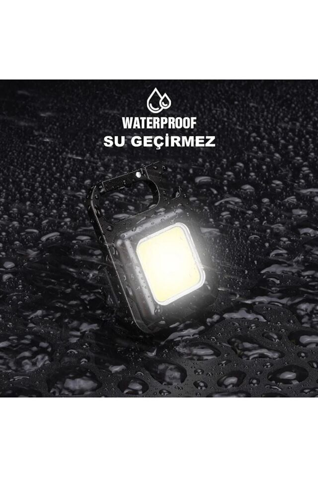 Mini Led El Feneri , Karabinalı, Mıknatıslı , Su Geçirmez , Şişe Açacaklı , Şarjlı 800mah