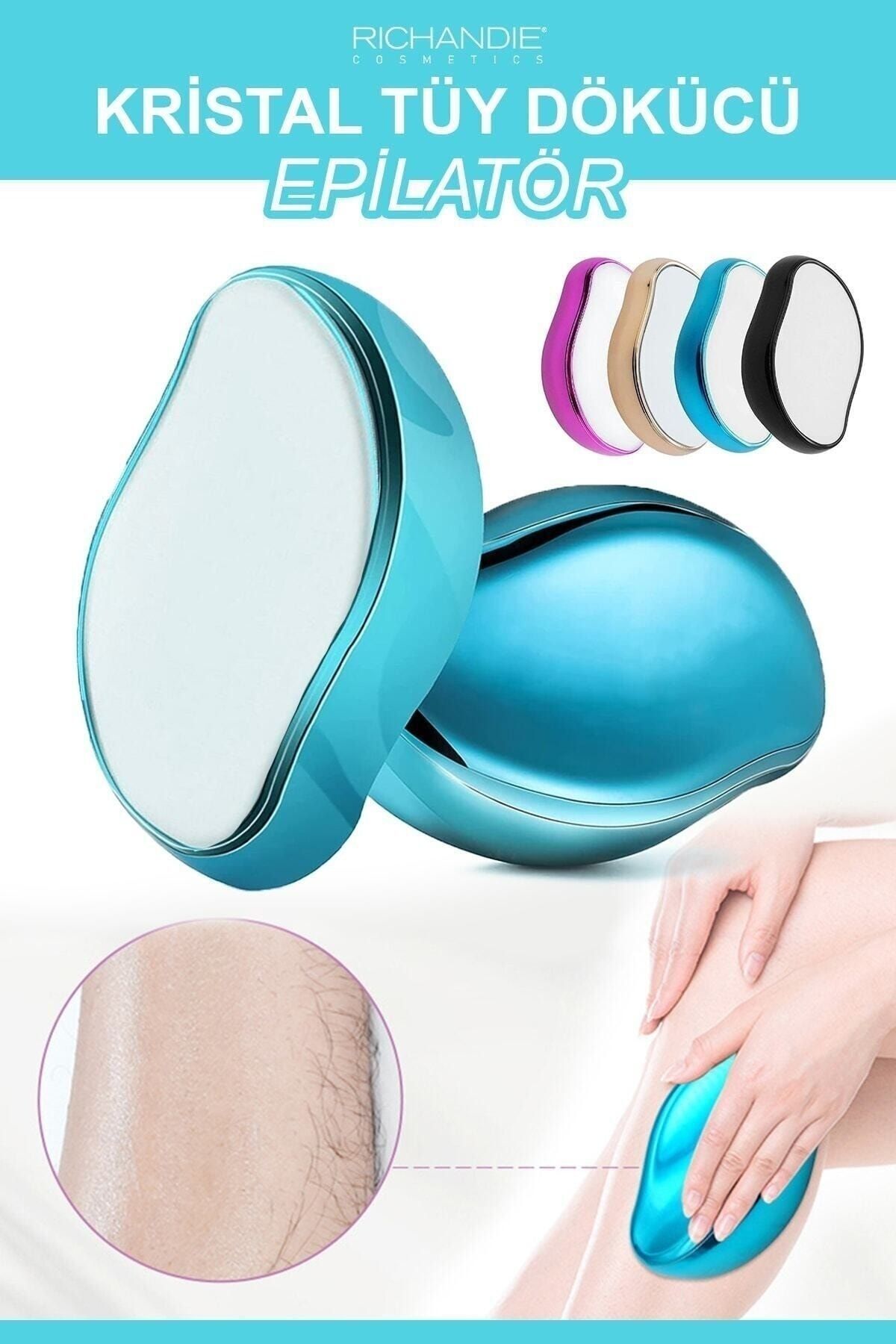 Crystal Eraser Epilasyon Aleti Tüy Silgisi Tüy Alıcı Fiziksel Kristal Tüy Dökücü Epilatör Mavi