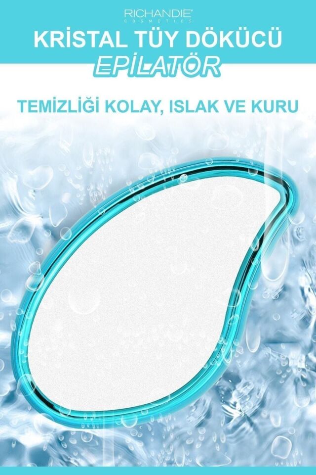 Crystal Eraser Epilasyon Aleti Tüy Silgisi Tüy Alıcı Fiziksel Kristal Tüy Dökücü Epilatör Mavi