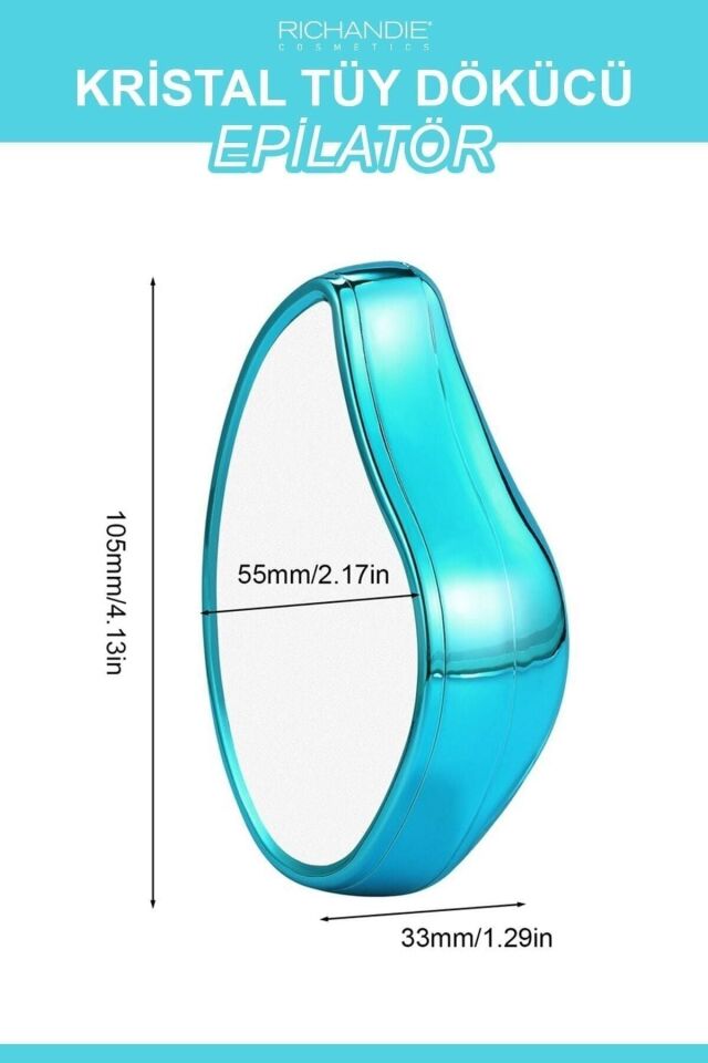Crystal Eraser Epilasyon Aleti Tüy Silgisi Tüy Alıcı Fiziksel Kristal Tüy Dökücü Epilatör Mavi