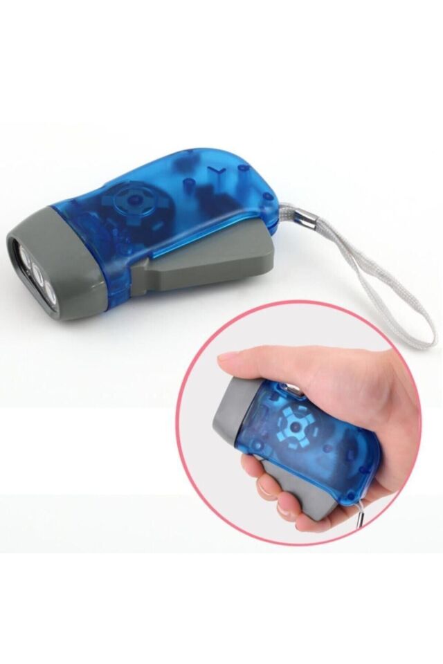 Deprem Için Pilsiz Dinamolu 3 Ledli El Feneri Kamp Feneri Acil Durum Feneri