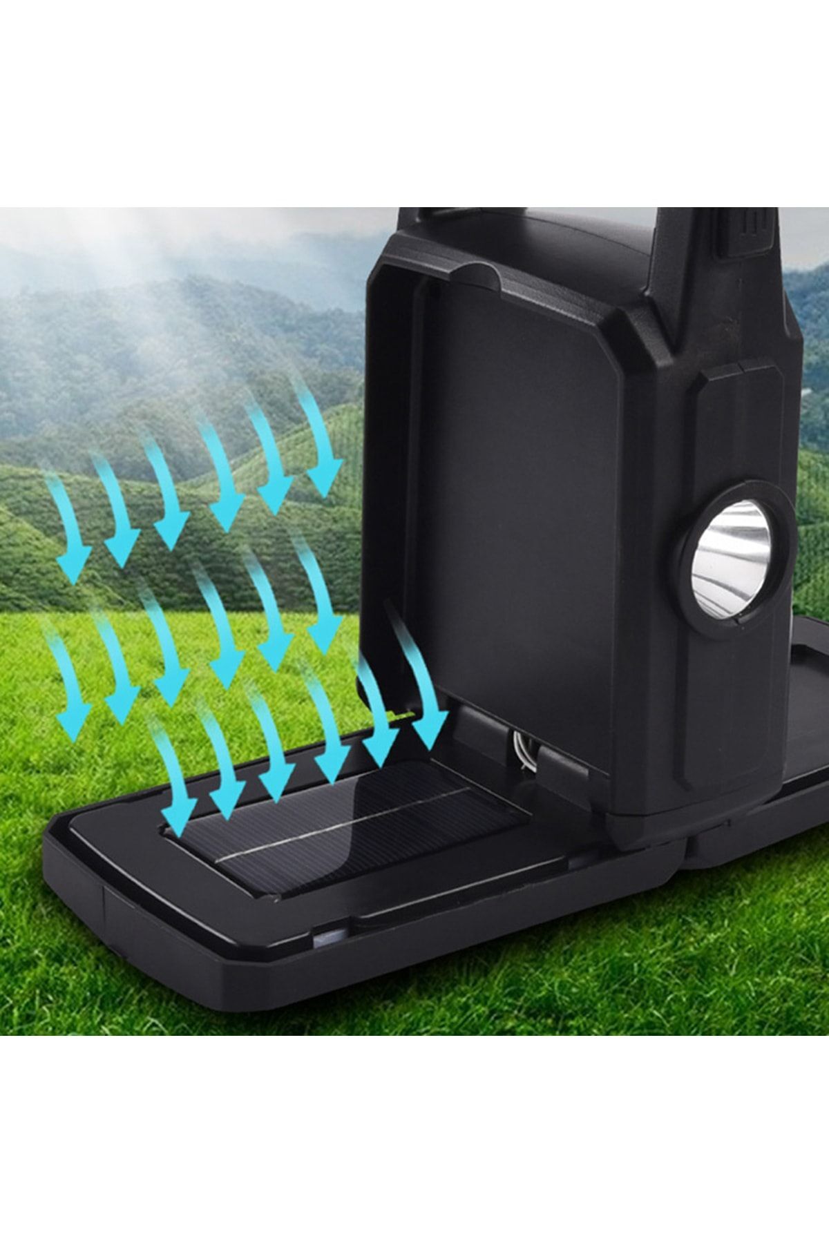 Katlanır Açılır Kamp Feneri Işıldak Solar Çok Fonksiyonlu Powerbank Özellikli