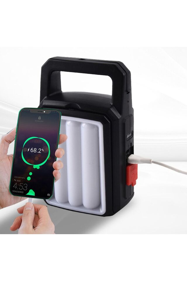 Katlanır Açılır Kamp Feneri Işıldak Solar Çok Fonksiyonlu Powerbank Özellikli