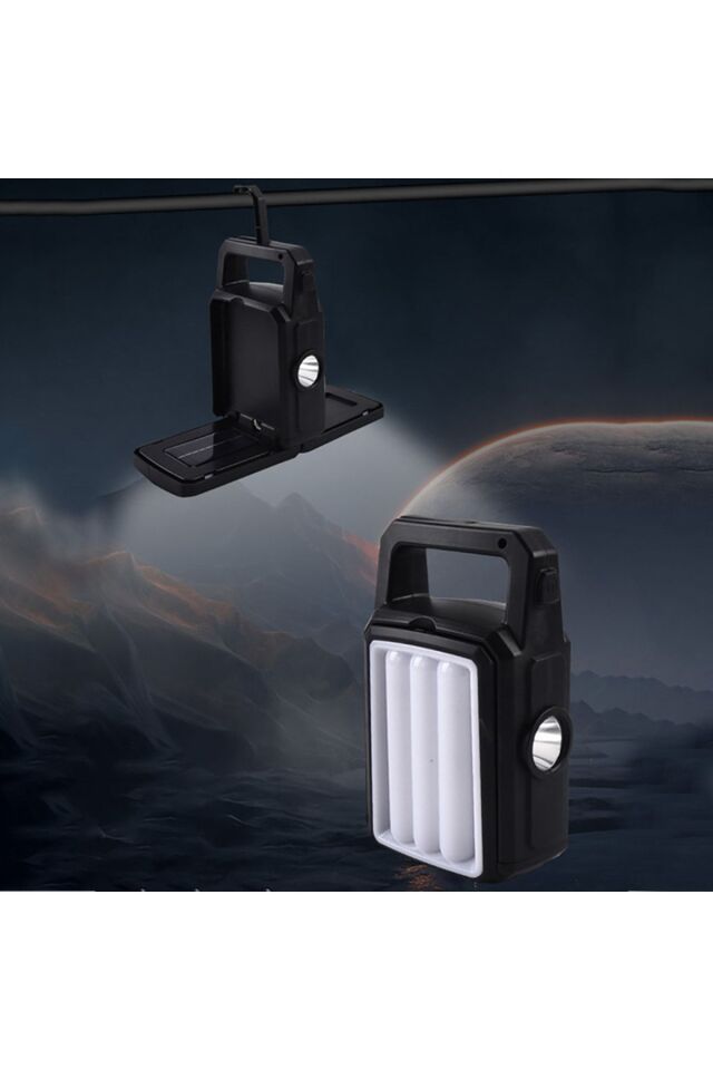 Katlanır Açılır Kamp Feneri Işıldak Solar Çok Fonksiyonlu Powerbank Özellikli