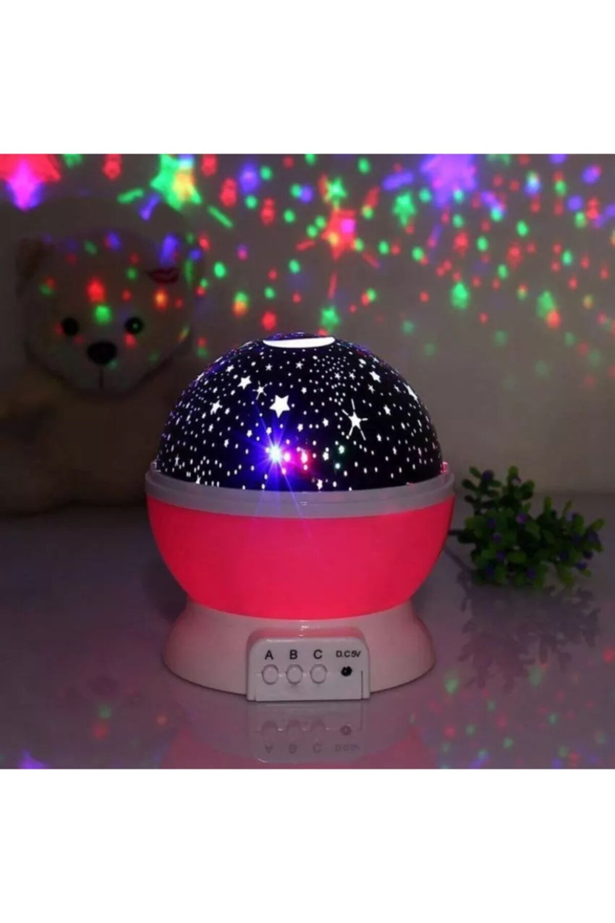 Pembe Star Master Projeksiyonlu Dönen Gece Lambası