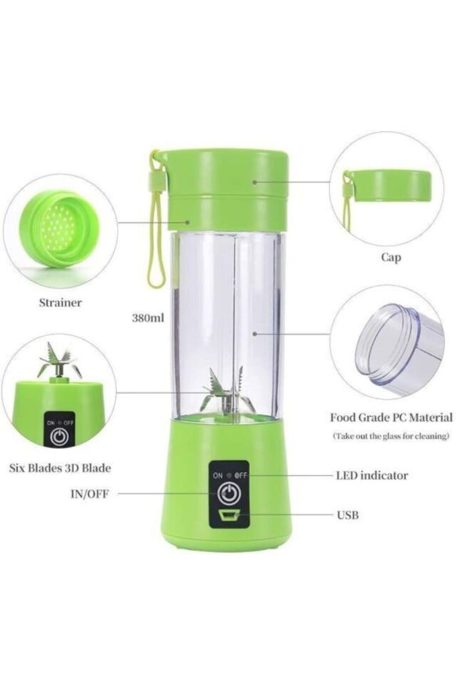 Taşınabilir Blender Kişisel Mikser Usb Elektirikli Meyve Sıkacağı Mini Mikser