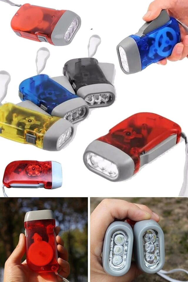 4 Adet Tüm Aileye Deprem Için Pilsiz Dinamolu 3 Ledli El Feneri Deprem Feneri Pilsiz Fener Karışık