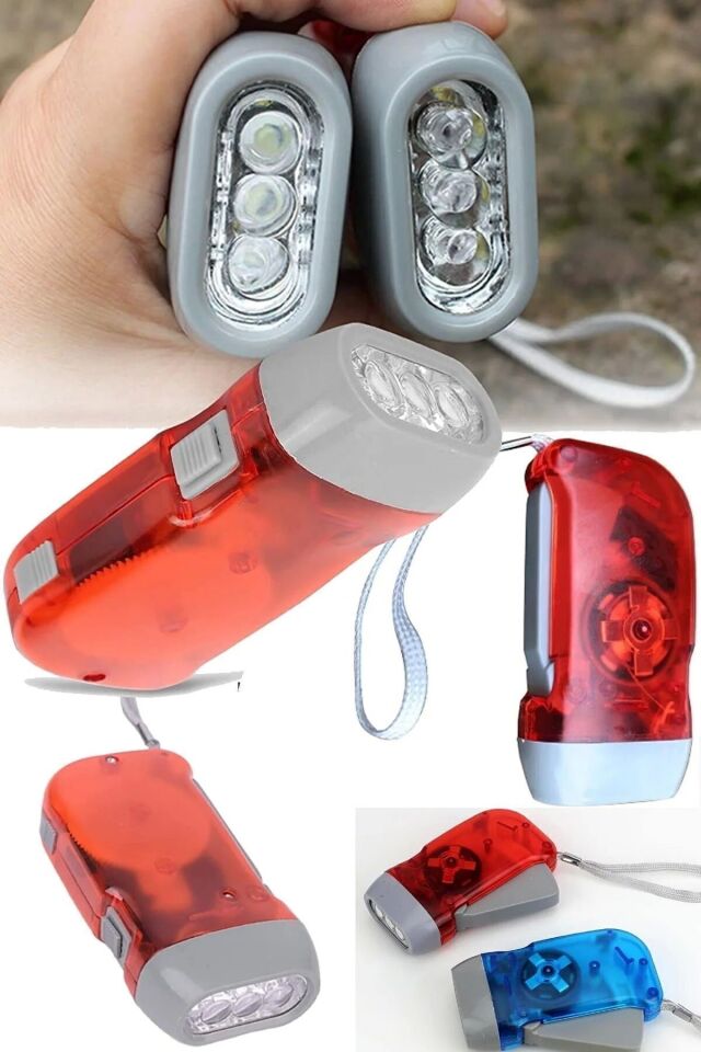 4 Adet Tüm Aileye Deprem Için Pilsiz Dinamolu 3 Ledli El Feneri Deprem Feneri Pilsiz Fener Karışık