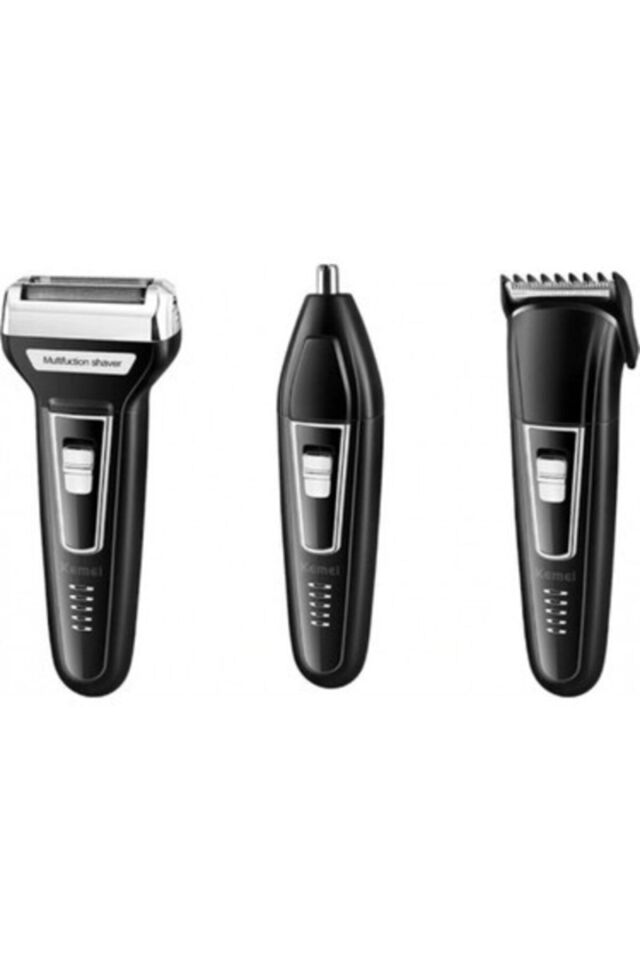 3'lü Set Saç Sakal Kesme Traş Makinesi Burun Kılı Alma 3in1 Pro Model Erkek Bakım Seti