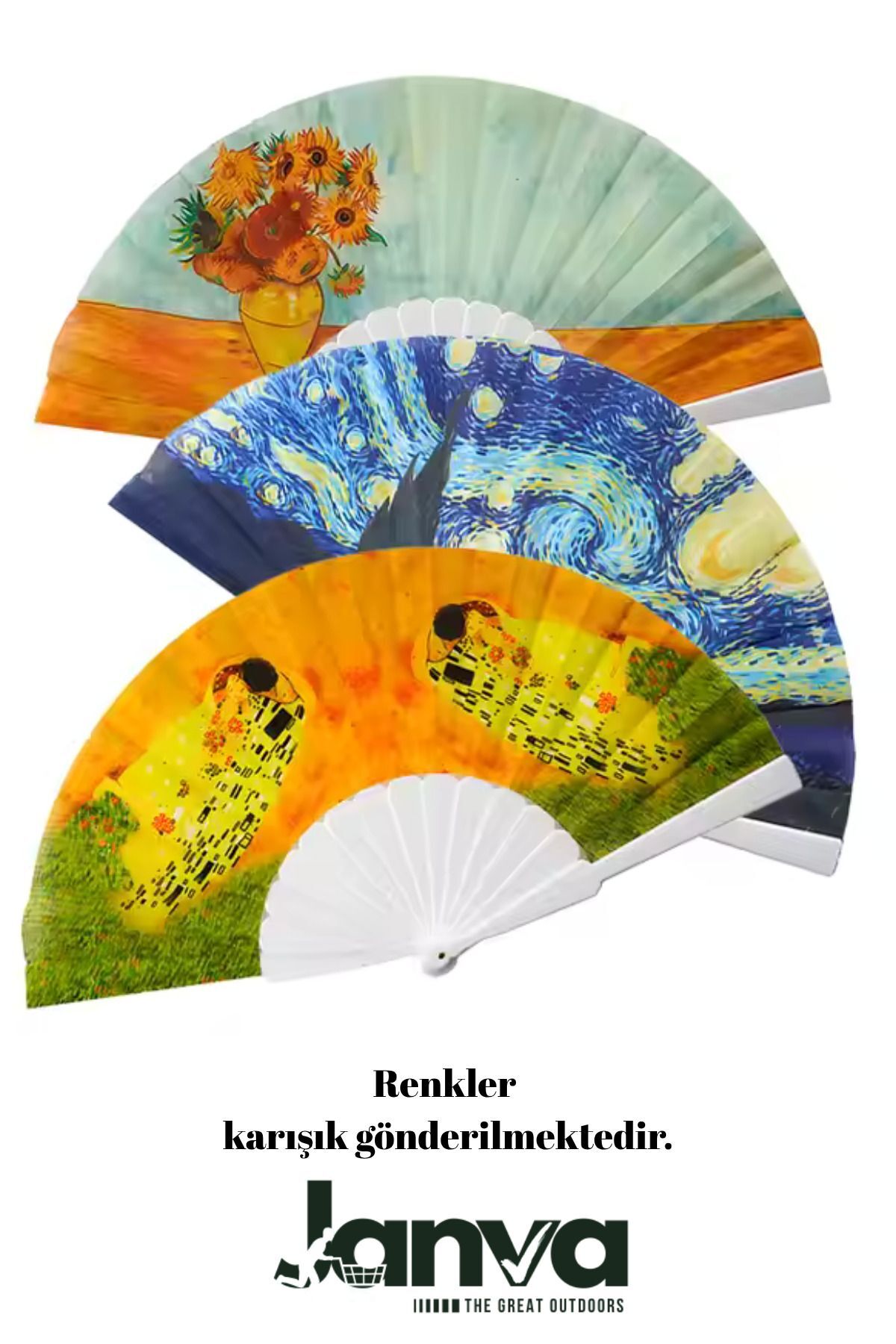 Van Gogh Aycicegi Tablosu Yelpaze | Dekoratif | Hediyelik |