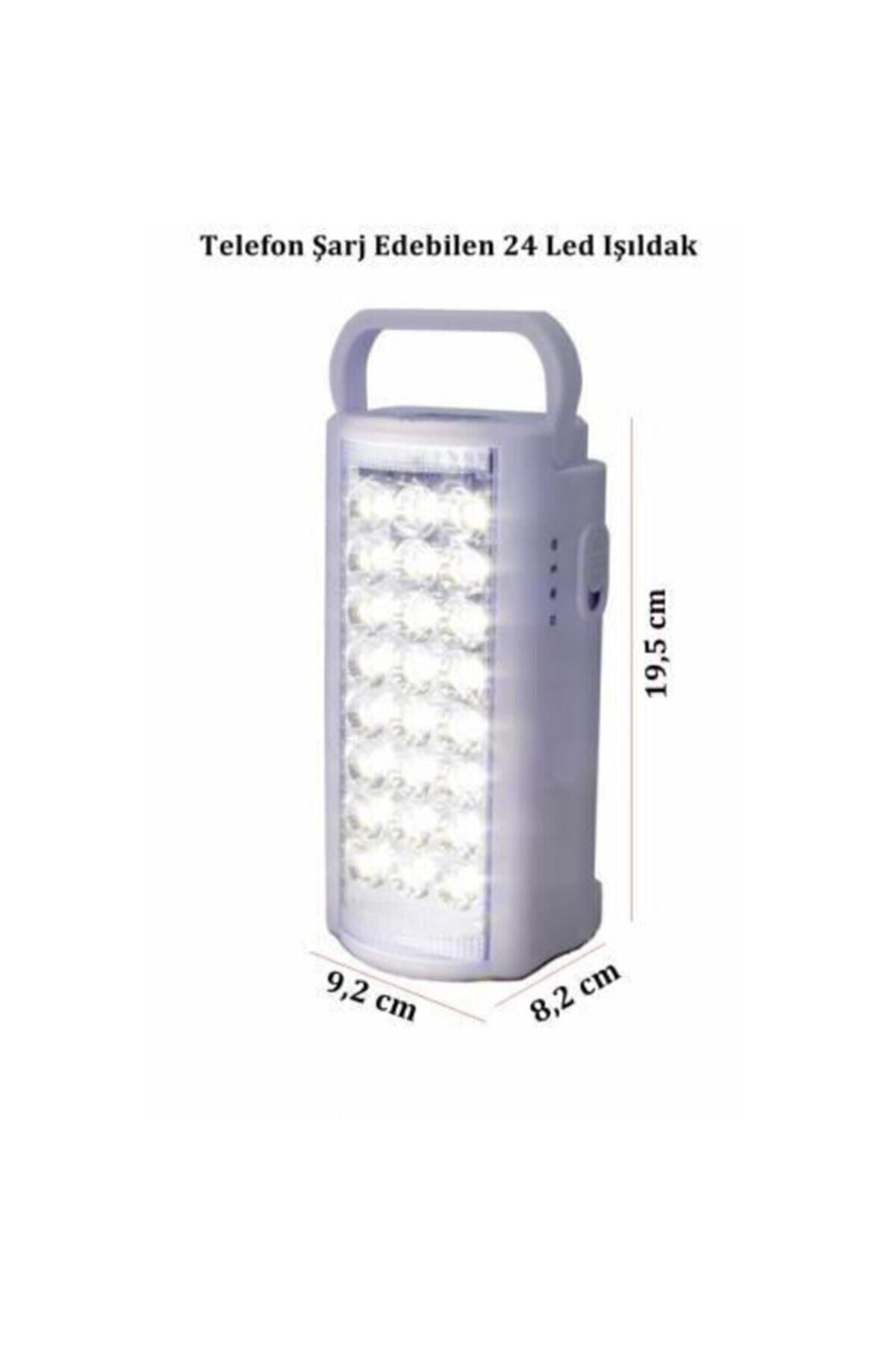 Almina Usb Şarj Çıkışlı 24 Ledli 80 Saat Yanan Led Işıldak Telefon Şarj Eden Işıldak