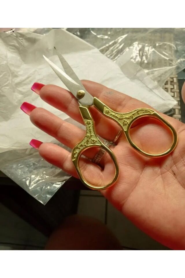 Söz / Nişan Makası Altın Renk Kurdale Makası Açılış Özel Gün Makası Gold Renk Dikiş Nakış Makası
