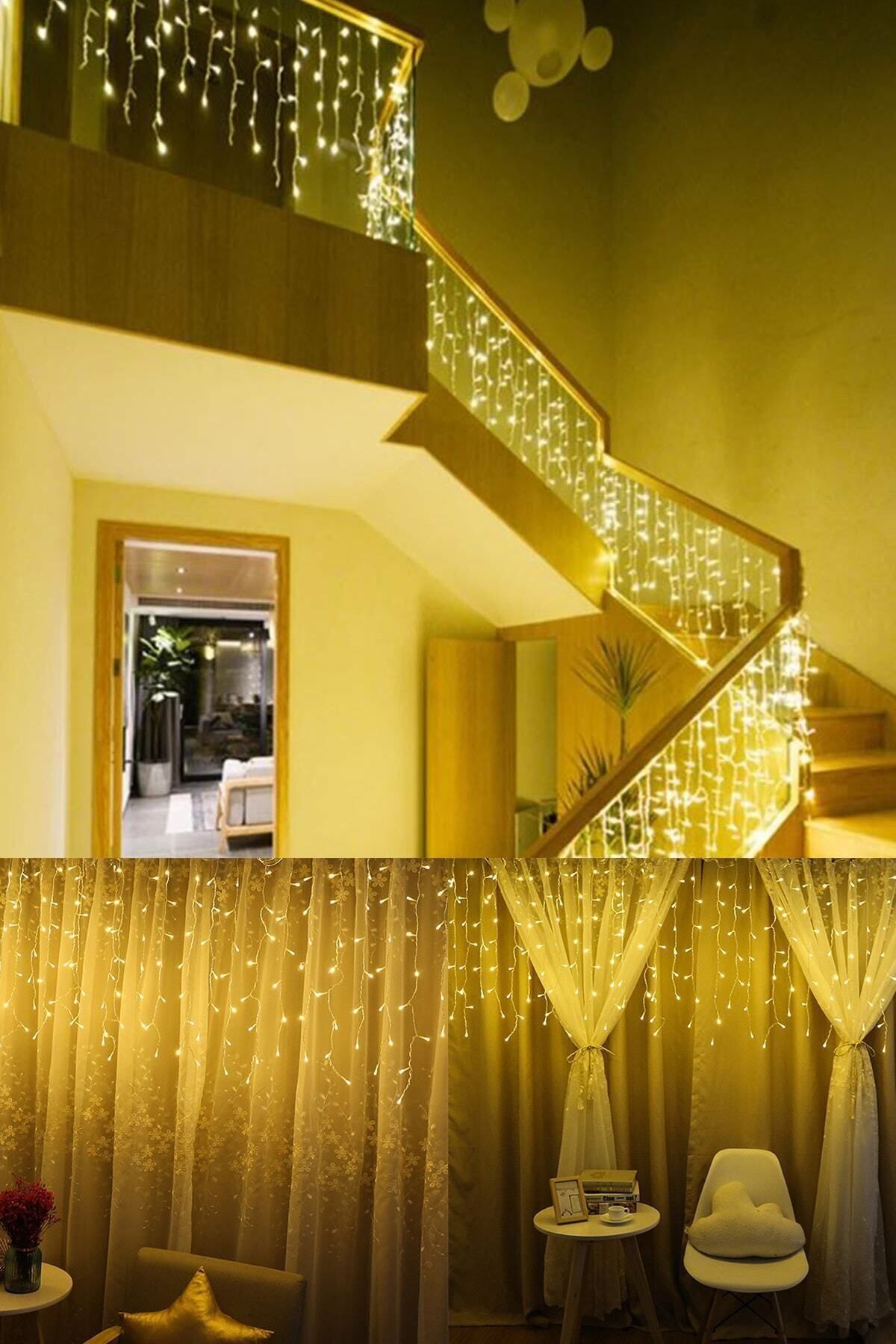 3x1 Metre Perde Led Animasyonlu 12 Saçaklı Kablolu Fişli Eklenebilir 8 Fonksiyonlu
