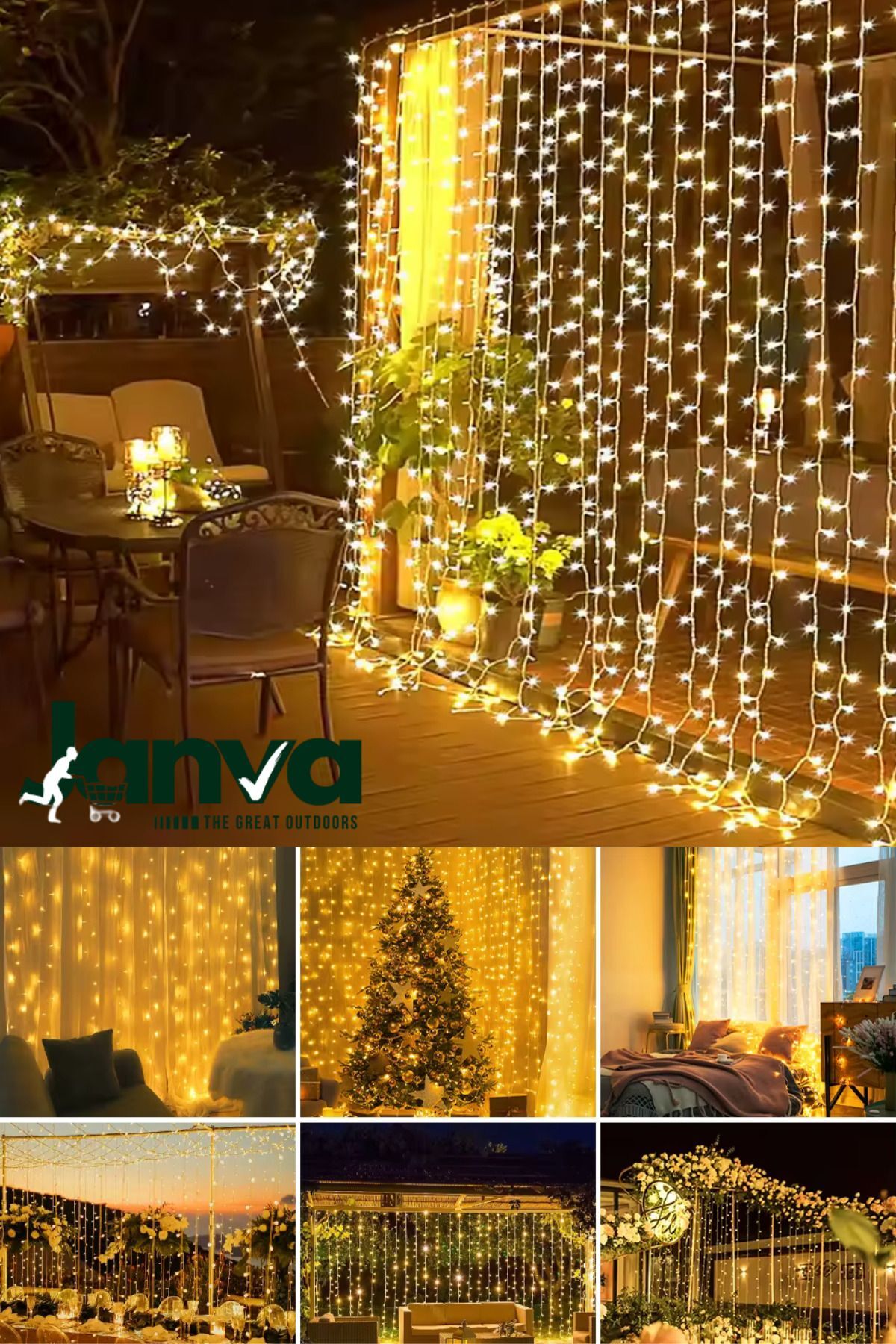 3x3 Metre Sarı Perde Led Işık – 12 Saçaklı Tasarım, 8 Fonksiyonlu Mod ve Dekoratif Şıklık