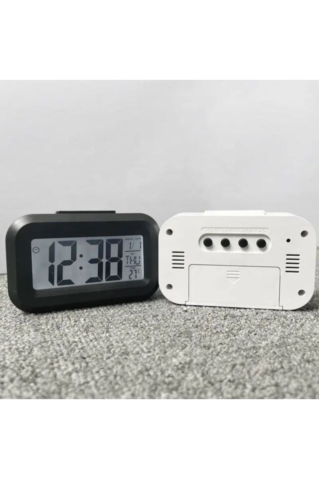 Akıllı Masa Mutfak Ders Çalışma Saati Dijital Termometreli Sıcaklık Ölçer Takvim Alarm