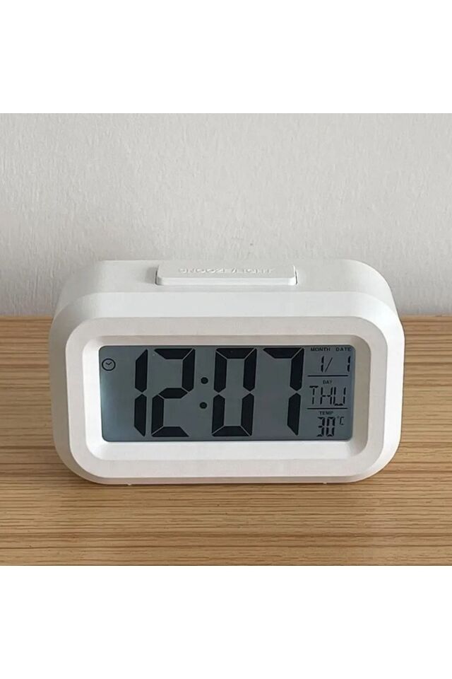 Akıllı Masa Mutfak Ders Çalışma Saati Dijital Termometreli Sıcaklık Ölçer Takvim Alarm