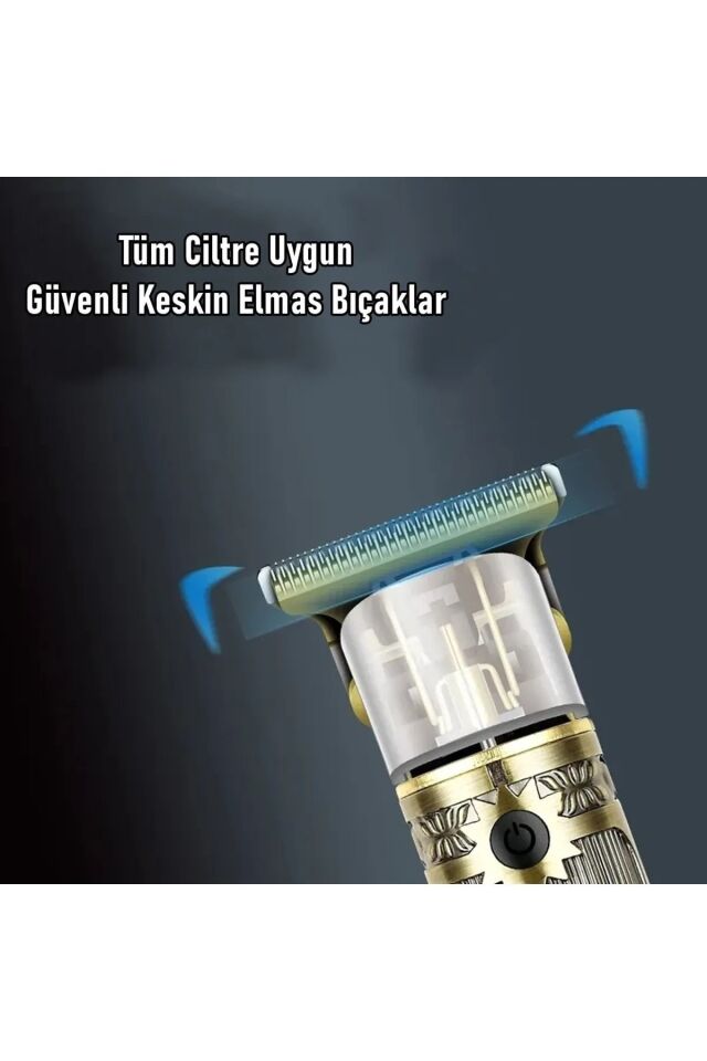 Jv-1802t Model Lcd Ekran Lazer Epilasyon Öncesi Vücut Kılı Traş Saç Ense Sakal Çizim Tıraş Makinesi