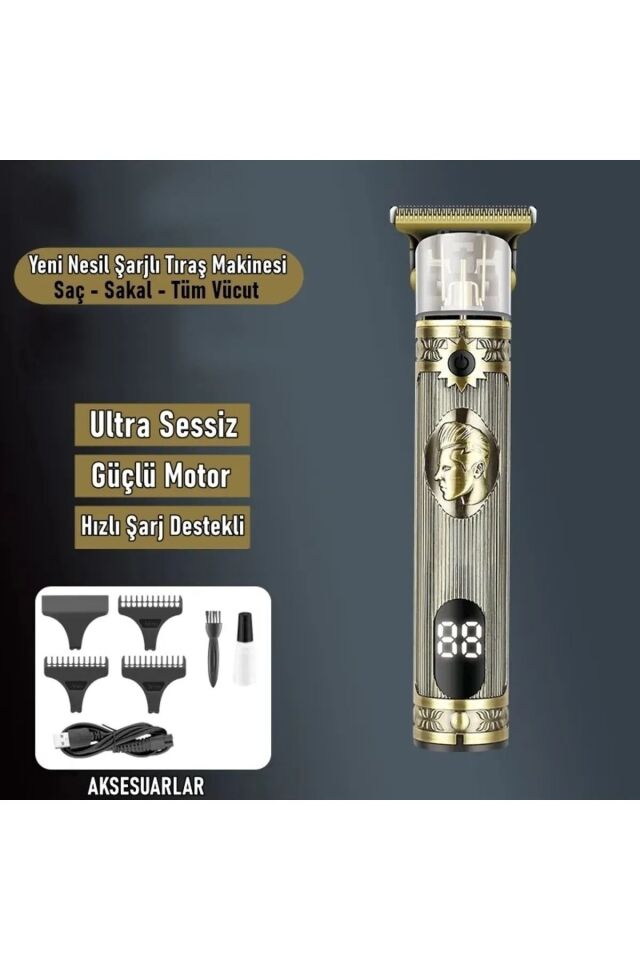 Jv-1802 Model Lcd Ekran Lazer Epilasyon Öncesi Vücut Kılı Traş Saç Ense Sakal Çizim Tıraş Makinesi