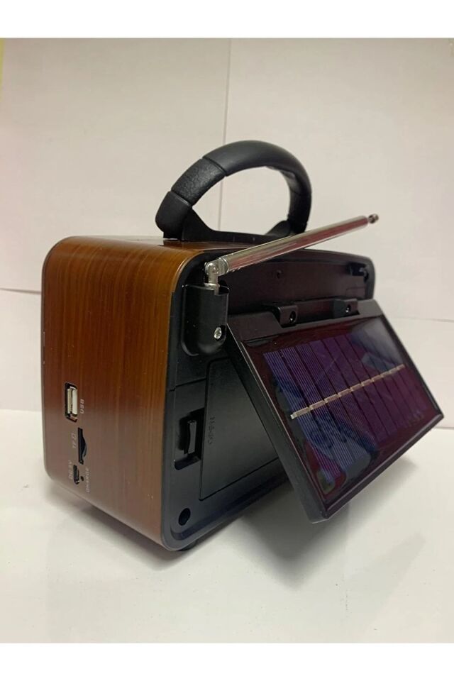 Nostaljij Radyo Full Özellikli Şarjlı Lityum Pil Güneş Enerji ile şarj Usb- Sd girişi - Bluetooth