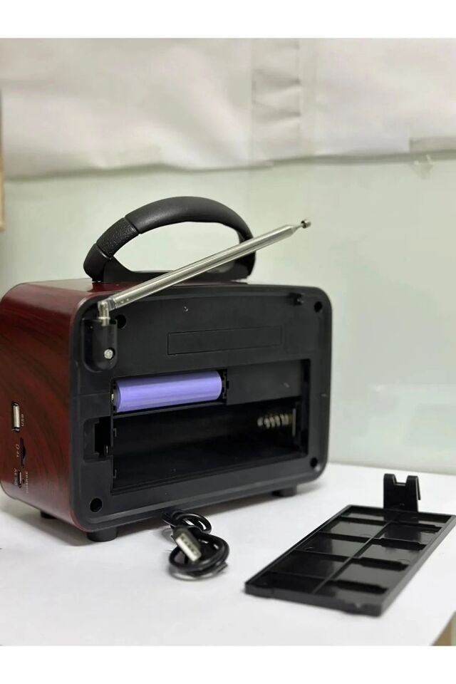 Nostaljij Radyo Full Özellikli Şarjlı Lityum Pil Güneş Enerji ile şarj Usb- Sd girişi - Bluetooth