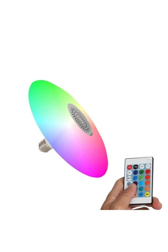 Ufo Lamba+Hoparlör Müzik Dinleme Disko Efekt Genç Youtuber Odası Kumandalı