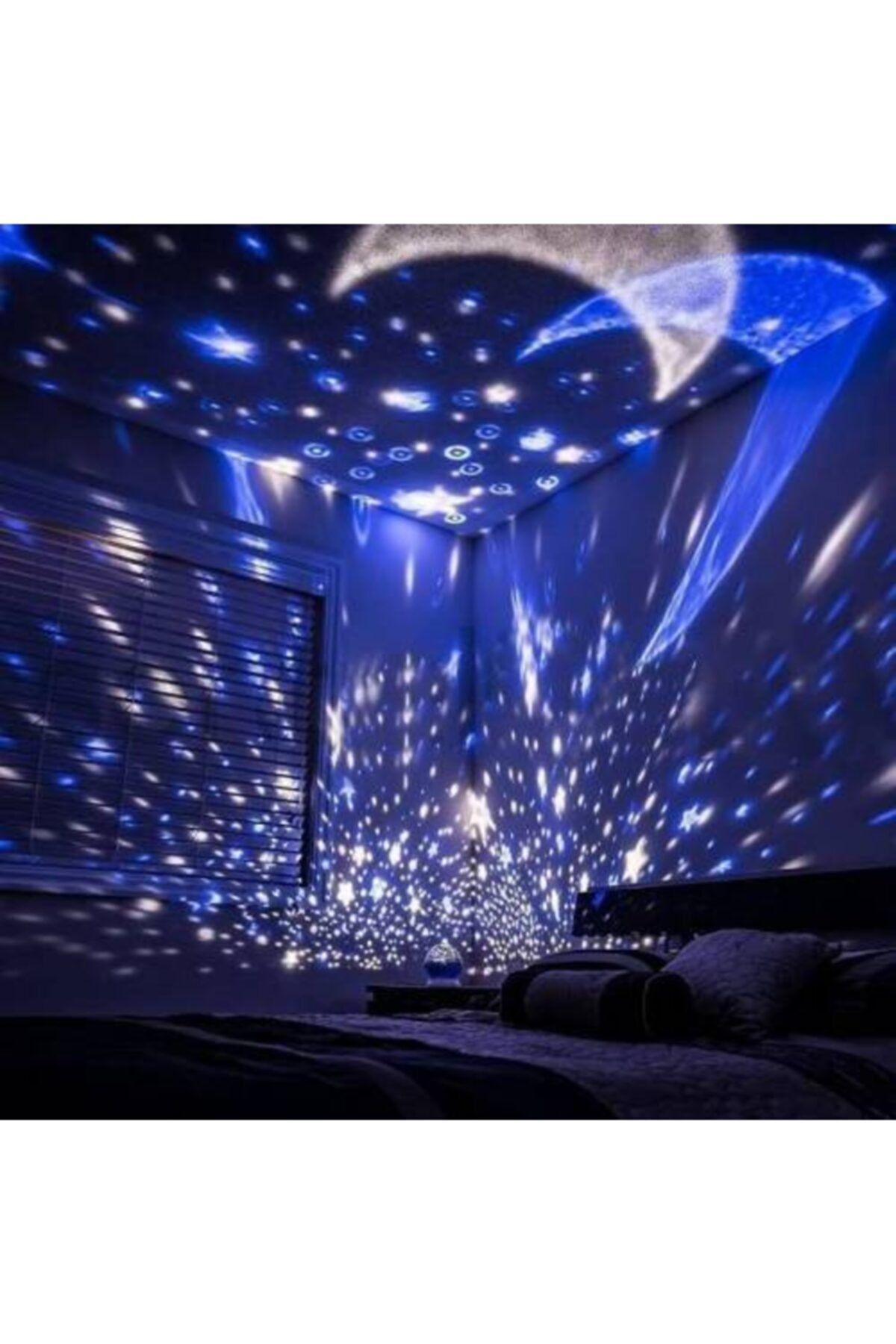 Star Master Mavi Renkli Yıldızlı Gökyüzü Projeksiyon Gece Lambası Motorlu Dönen