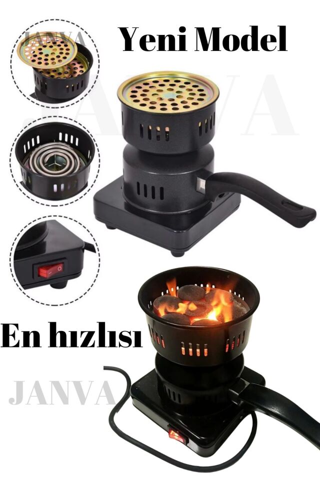 Nargile Kömür Köz hazırlama yakma Kahve Çay mırra makinesi Ocağı Elektirikli Pratik Hızlı 1000w