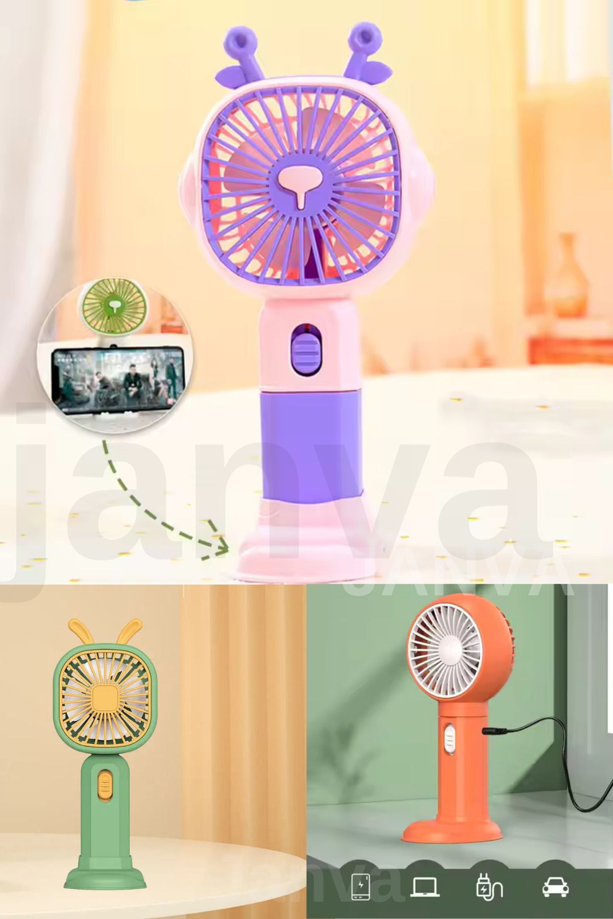 Mini Fan Usb Vantilatör El Fanı Taşınabilir Vantilatör Şarjlı