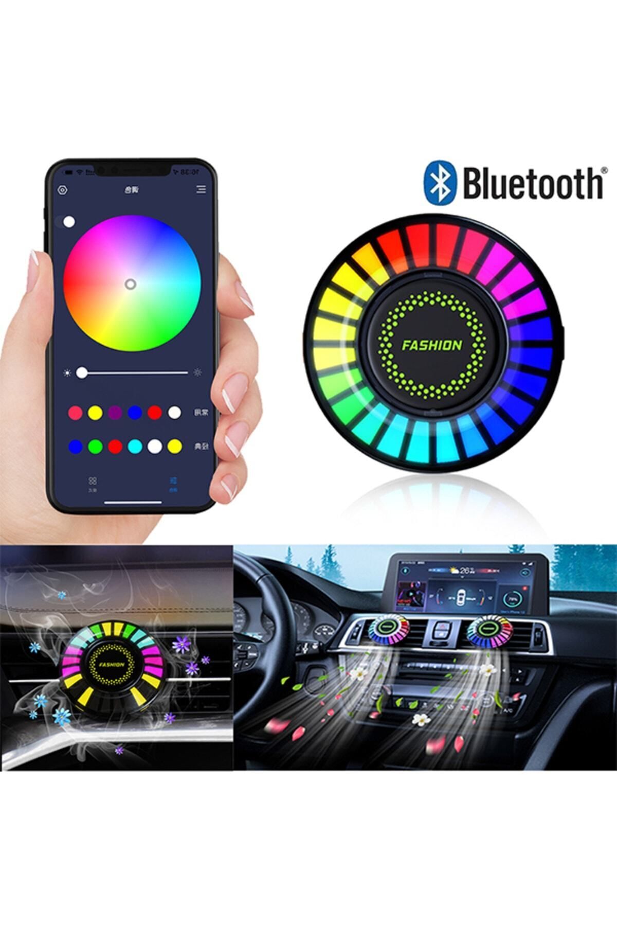 Araç Içi Rgb Led Klima Izgarası Ambiyans Led Müziğe Duyarlı Led Koku Telefon Kontrollü