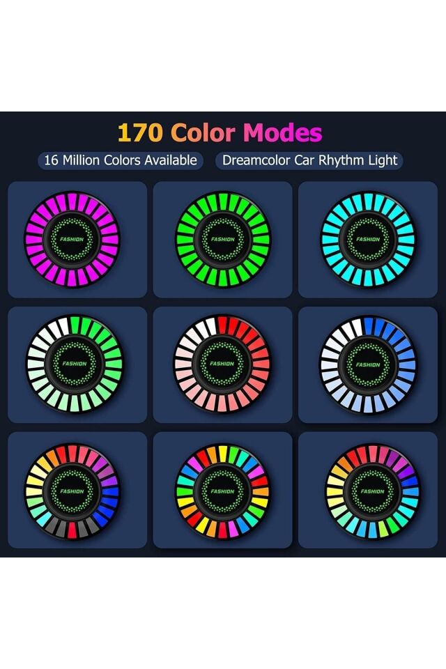 2 Adet Araç Içi Rgb Bluetoothlu Sese Duyarlı Ekolayzer Led Işık ( Havalandırmaya Takılır )