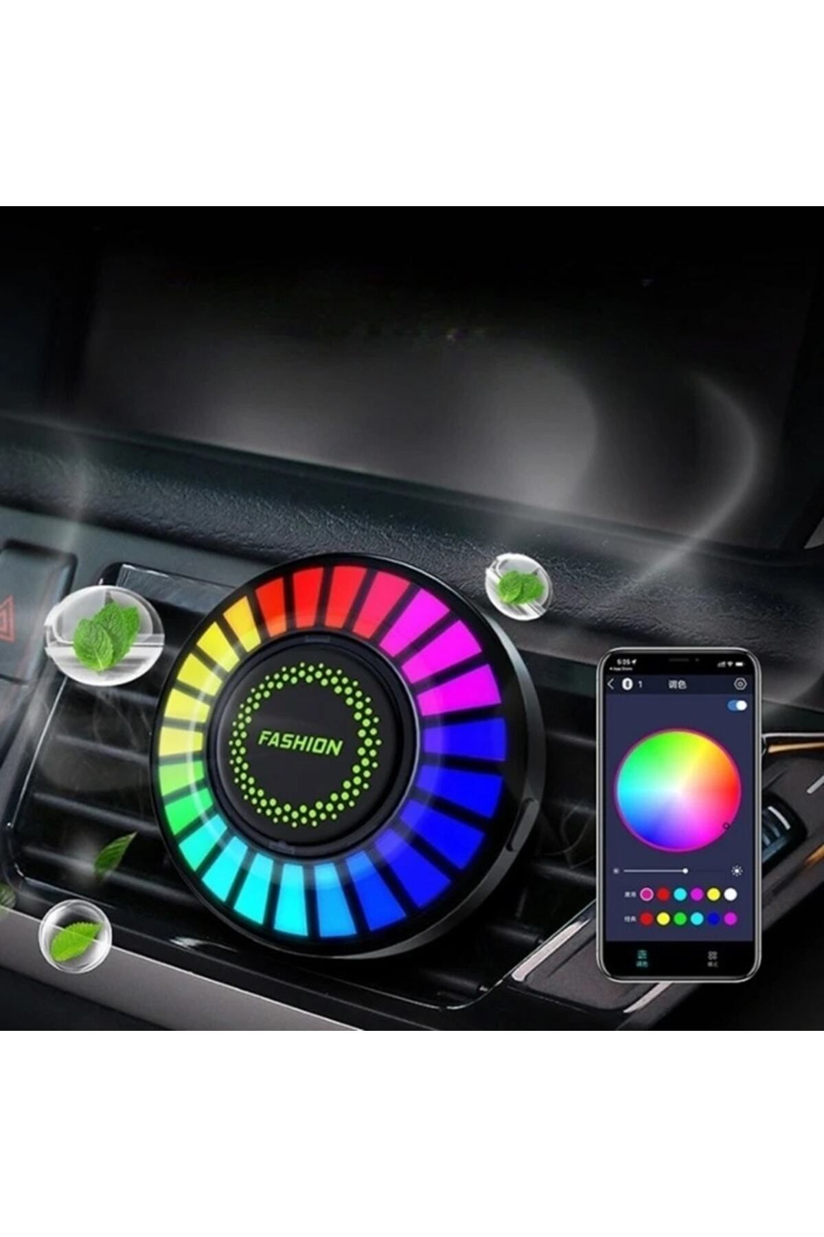 3d Araç Içi Rgb Bluetoothlu Sese Duyarlı Ekolayzer 24 Led (şarjlı-taşınabilir) Araç Ritim Ledi