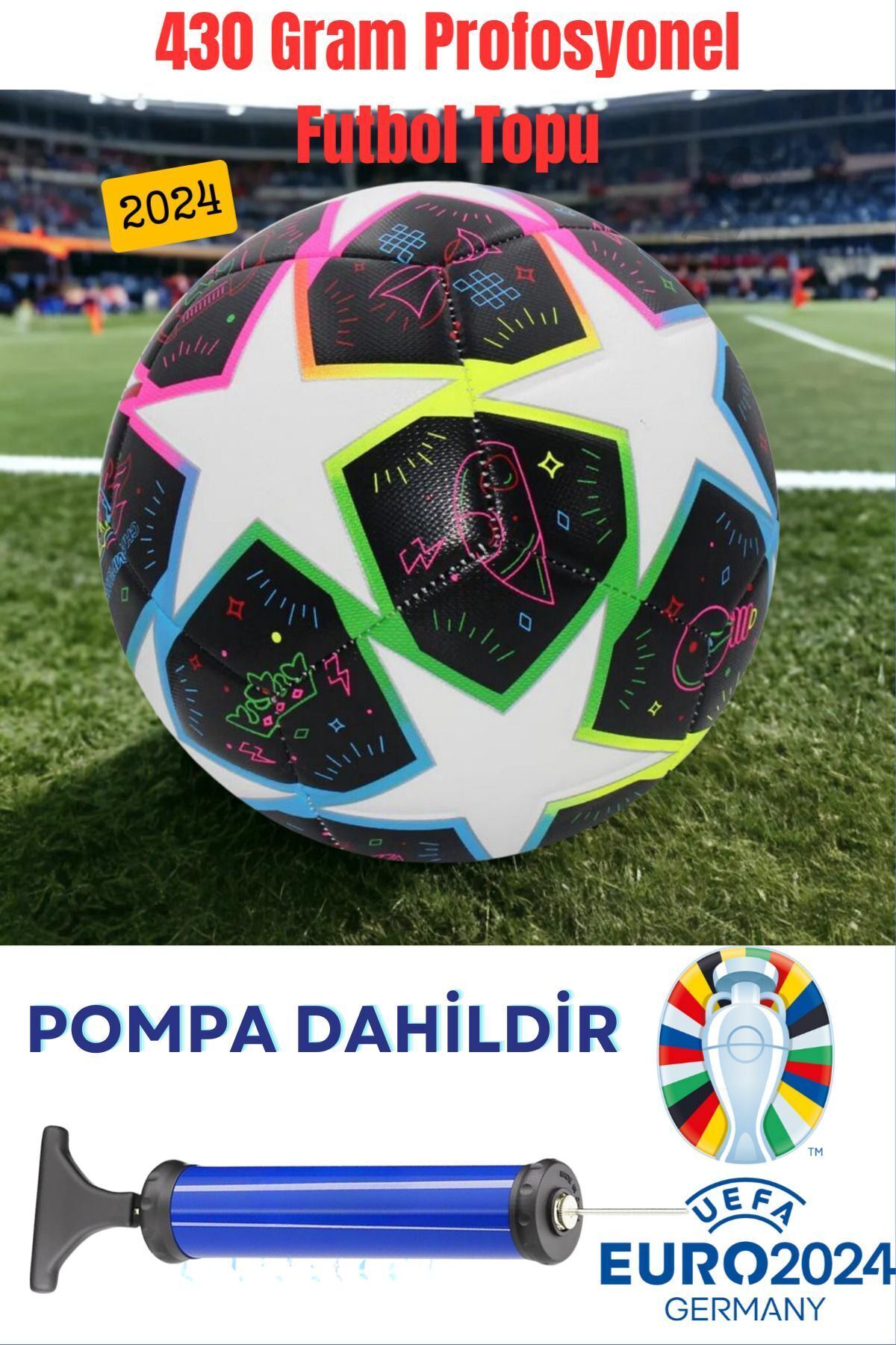 Şampiyonlar Ligi Özel Tasarım Maç Ve Antreman Futbol Topu 430 gram 5 Astarlı Dayanıklı