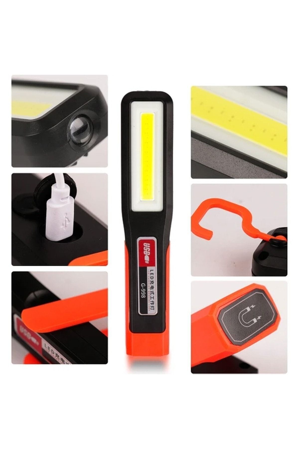 Ragarigo mıktatıslı oto tamirci el feneri Kamp Feneri Askılı Usb Şarjlı