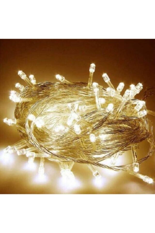10 Metre Günışığı 100 Ampullü Led Işık Yılbaşı Işığı Nişan Kına Düğün Süsleme 220 Volt Fişli