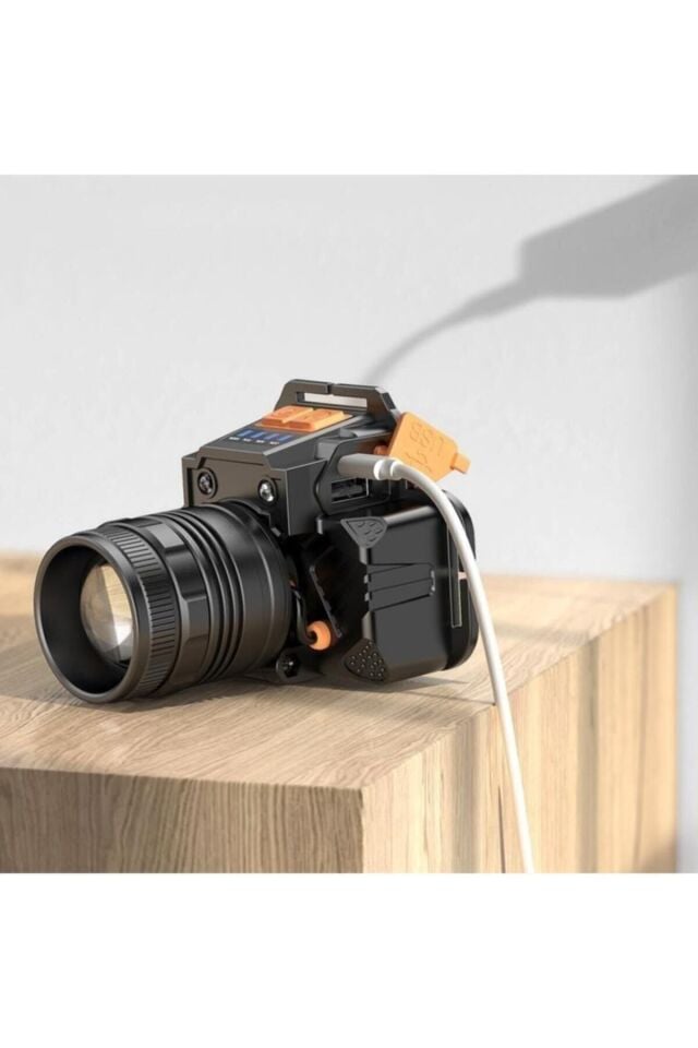 10 W 3 Modlu Şarjlı Powerbank Özellikli Kafa Lambası Zoom Özellikli