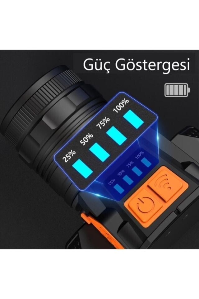 10 W 3 Modlu Şarjlı Powerbank Özellikli Kafa Lambası Zoom Özellikli