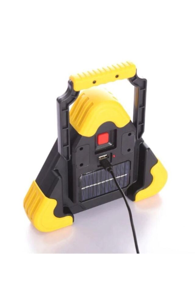 Güneş Panelli Solarlı Şarjlı Üçgen Işıklı Trafik Reflektör Fener