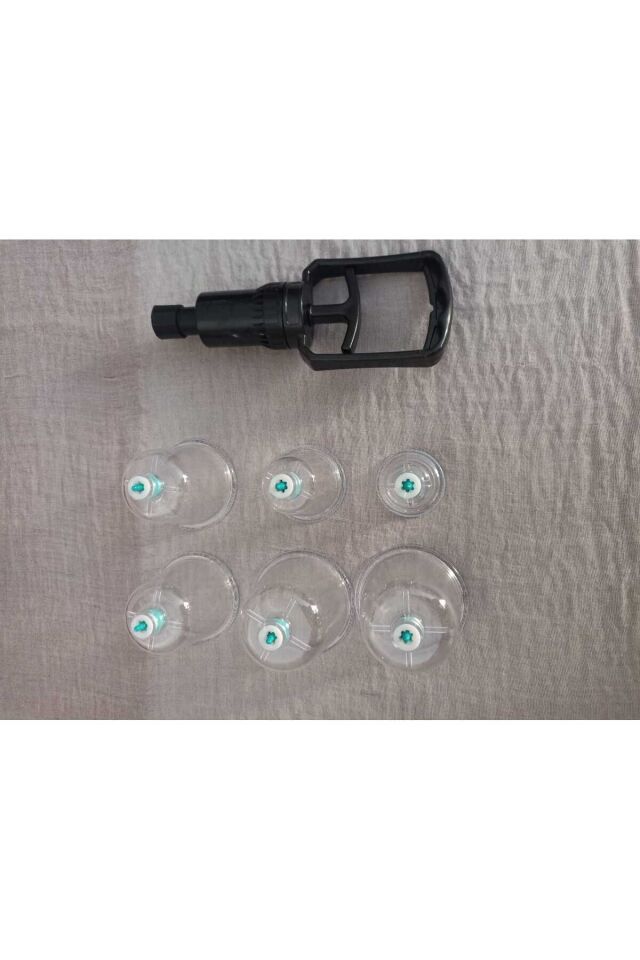 6lı Kupa Çekme Seti Vakumlu Masaj Aleti Hacamat Pompalı Selüloit Çatlak Giderici